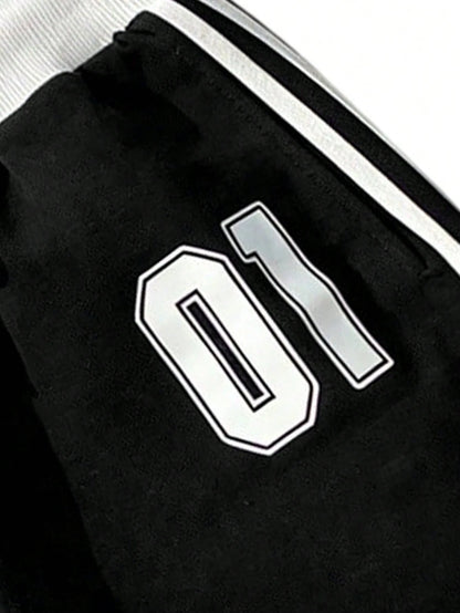 Women's Summer Outdoor Casual Shorts With Number Pattern, Easy To Match All Outfits Sports