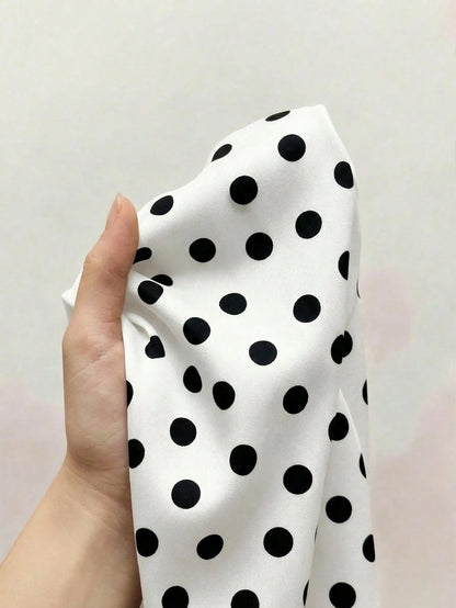 Women's Summer Sexy Casual Elegant Polka Dot Print Cold Shoulder Asymmetric Sleeveless Ruched Fitted Halter Tie Tank Top, Daily Commute Graduation Back To School Outfit