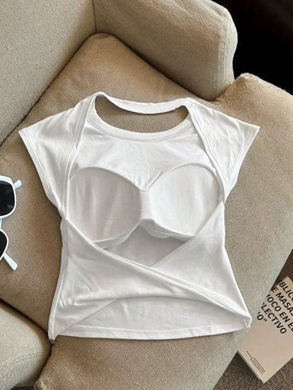 Women's Summer Solid Color Backless Casual Versatile Workout Sleeveless Tank Top