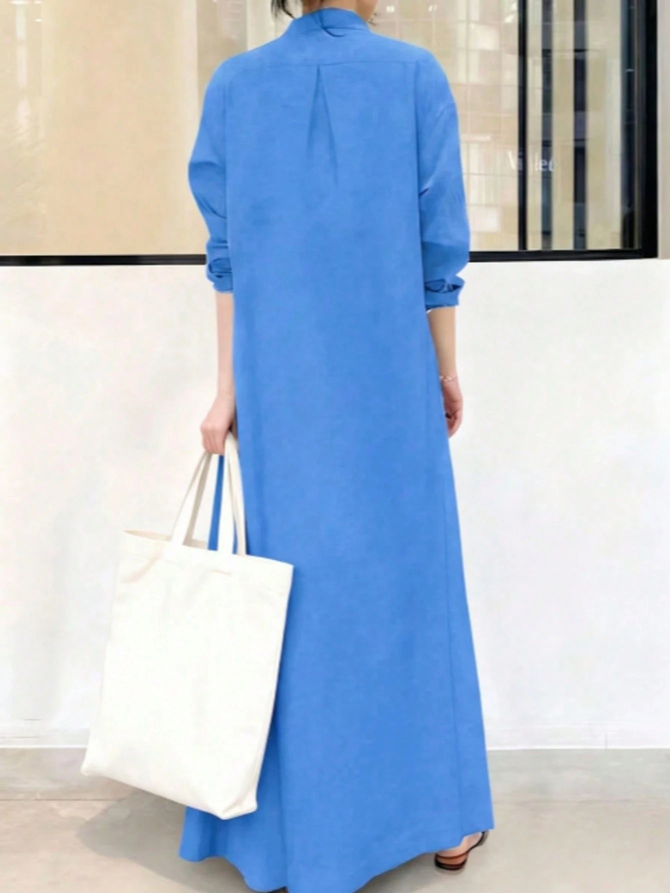 Women's Vacation Casual Solid Color Front Button Long Shirt Dress, Long Shirt Dress, Casual Black, Button Flared Hem, Long Sleeve, Collar, Minimalist Black Lapel Long Sleeve Shirt Dress, Loose Relaxed