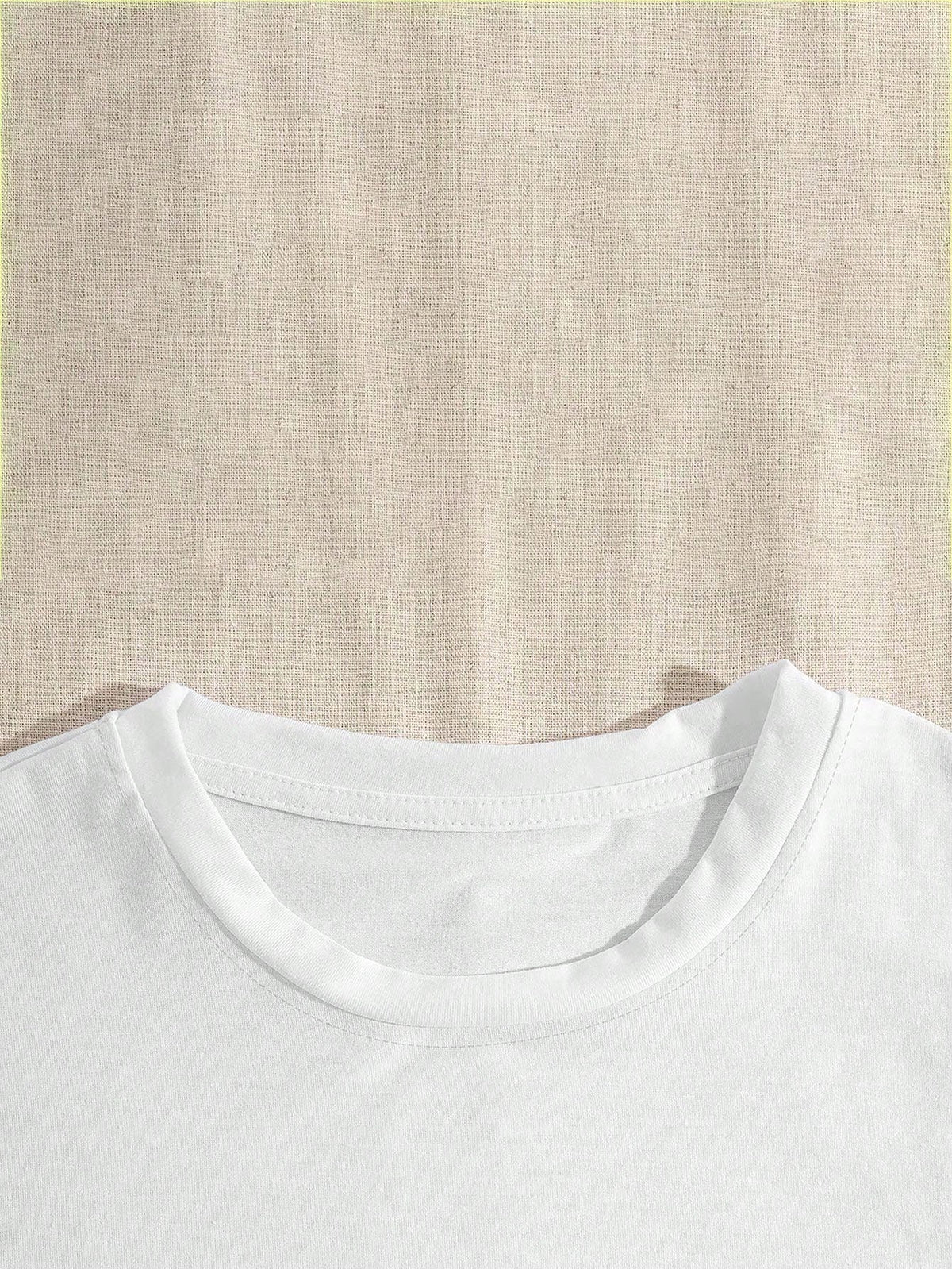 Women's White Crew Neck Short Sleeve T-Shirt With Spanish Slogan Print, Casual Regular Length Knit Top Summer
