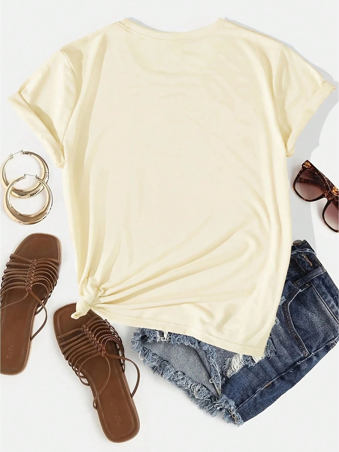 Women'S White T-Shirt- Fun Banana Decor Text, Humorous Theme, Reversible Double-Sided Pattern Print, Round Neck Regular Fit, Soft And Breathable
