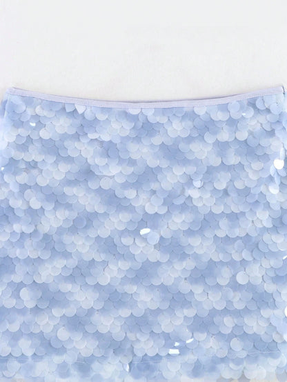 Women's Y2K Elegant Chic Shiny Mini Skirt, High Waist, Spring/Summer Party Club & Back To School