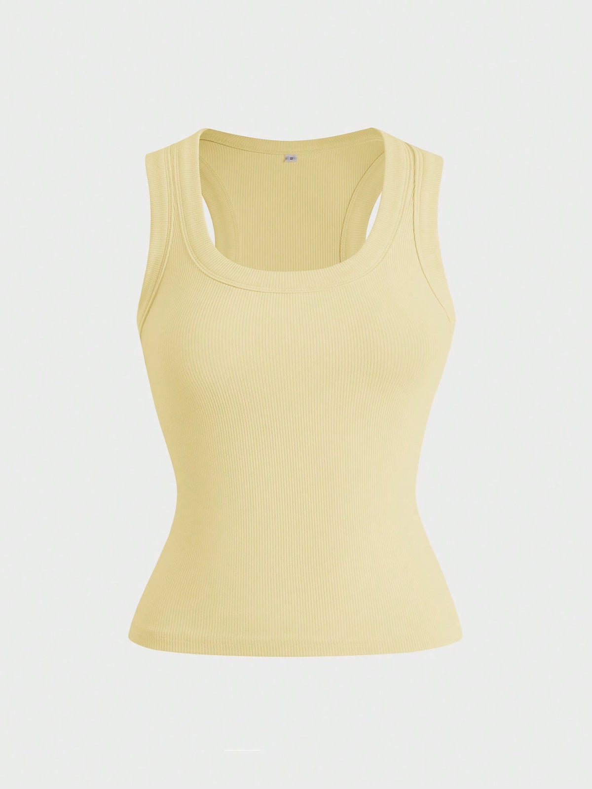 Women's Y2K Sexy Basic Casual Sports Homewear Square Neck Top, Summer Yellow