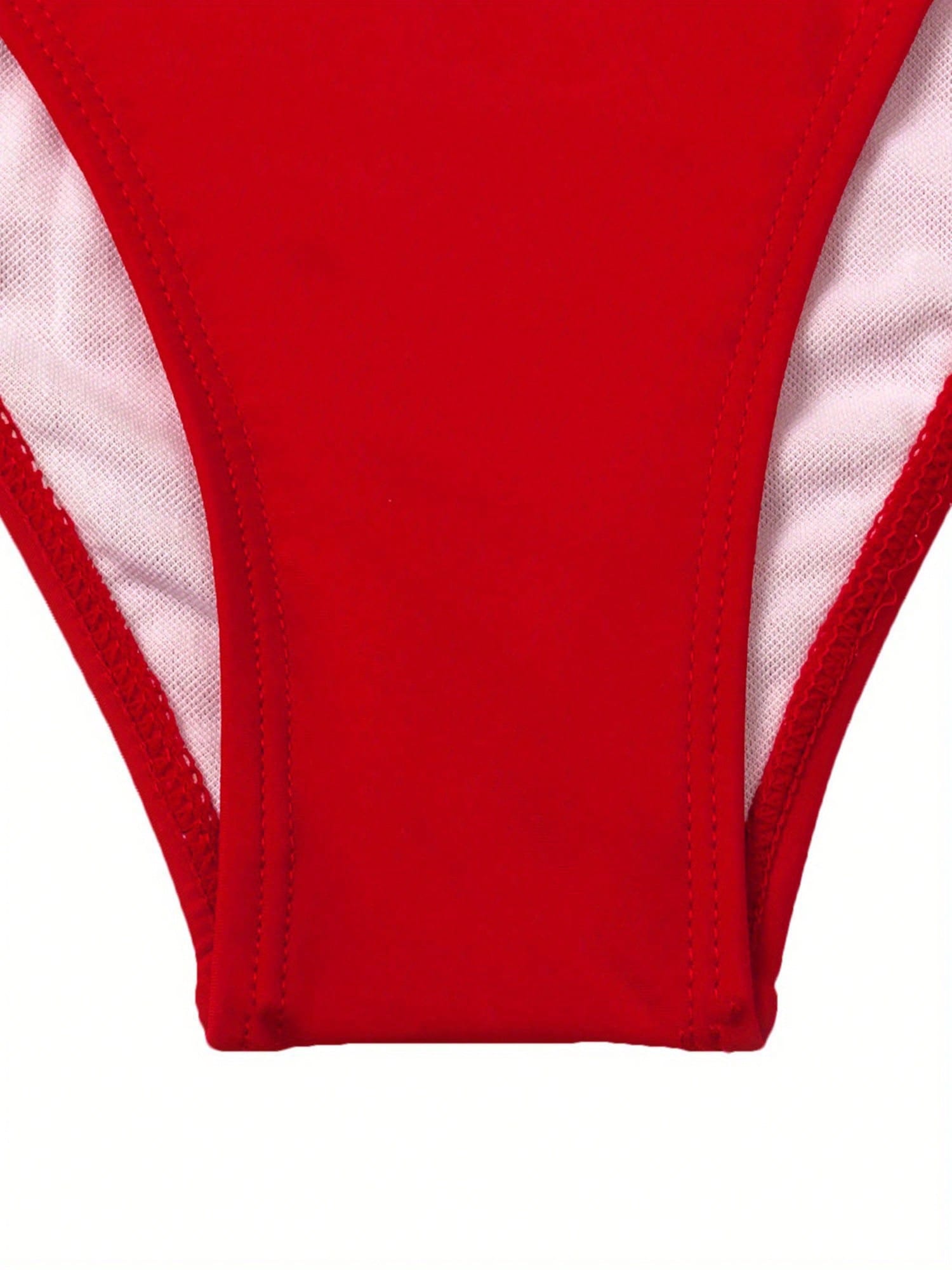 Women Swimsuit, Ruffle Bikini, Patchwork Flouncing Off-Shoulder Sleeveless Push Up Low Waist Briefs, No Shoulder Strap