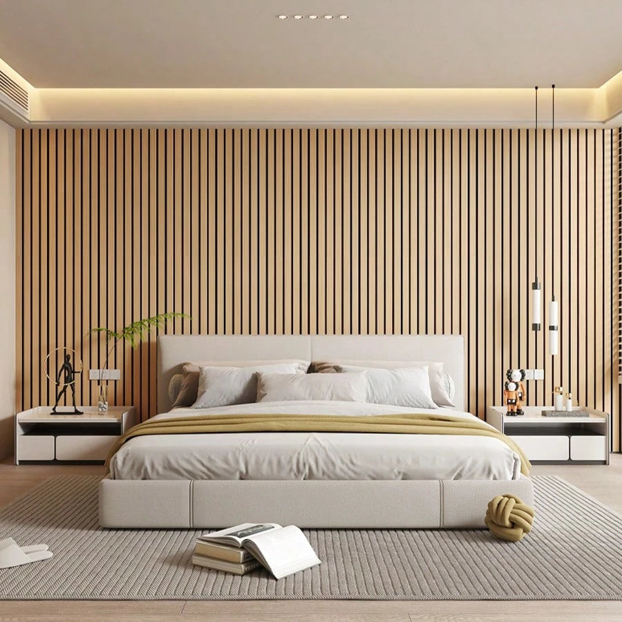 Wood Grain Self-Adhesive 3D Wall Panel- Suitable For Bedrooms, TV Background Walls And Ceilings; Self-Adhesive Grid Texture Wallpaper- Easy-To-Install Removable Decorative Sticker, Grid Wall Decal