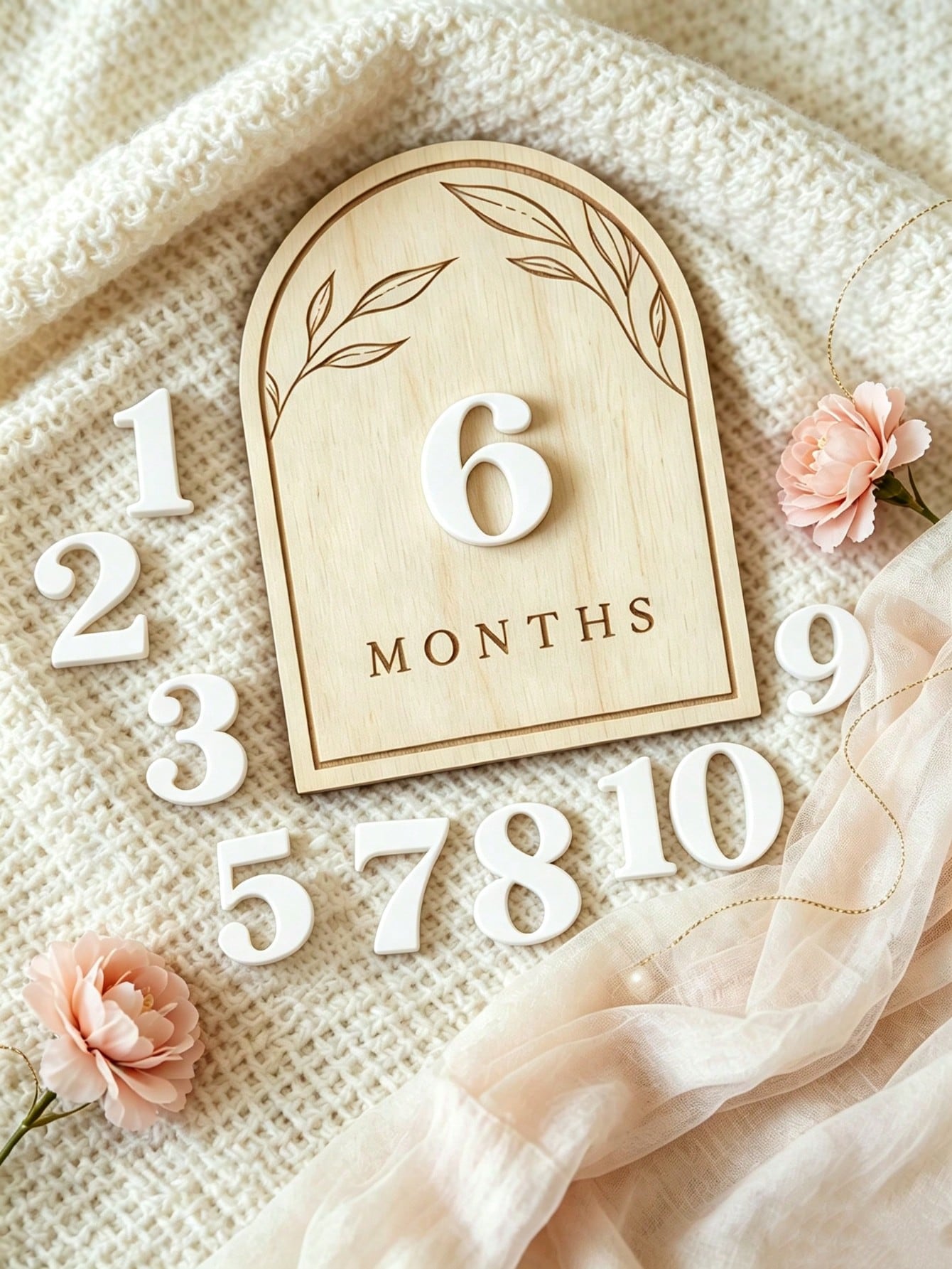 Wooden Double-Sided Milestone Sign Set, Interchangeable Milestone Card Set, Double-Sided Baby Milestone Birth Announcement Board, Baby Monthly Growth Record Markers, Newborn 1-12 Months Photo Props, N