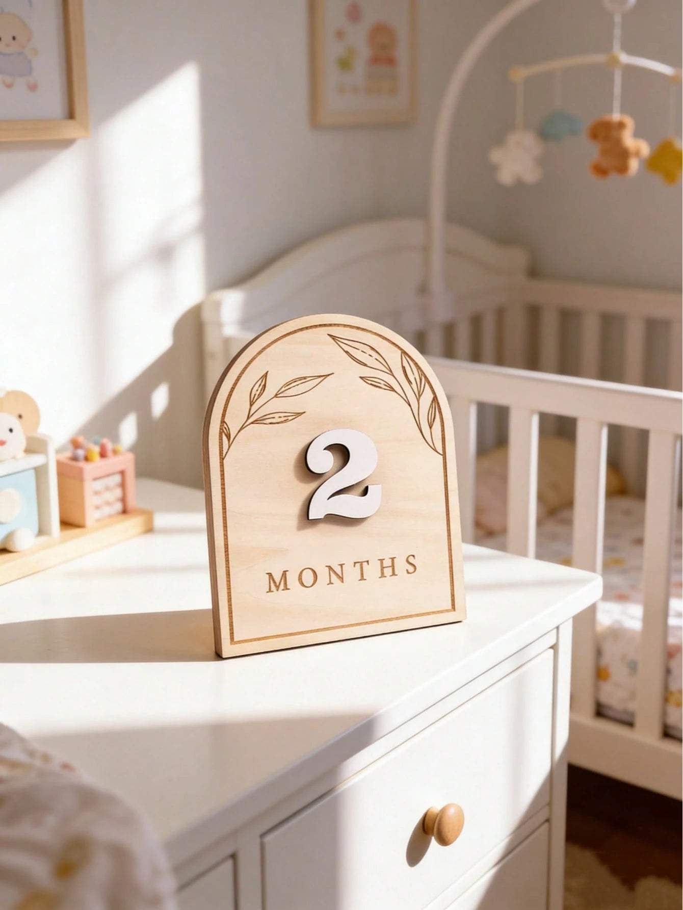 Wooden Double-Sided Milestone Sign Set, Interchangeable Milestone Card Set, Double-Sided Baby Milestone Birth Announcement Board, Baby Monthly Growth Record Markers, Newborn 1-12 Months Photo Props, N