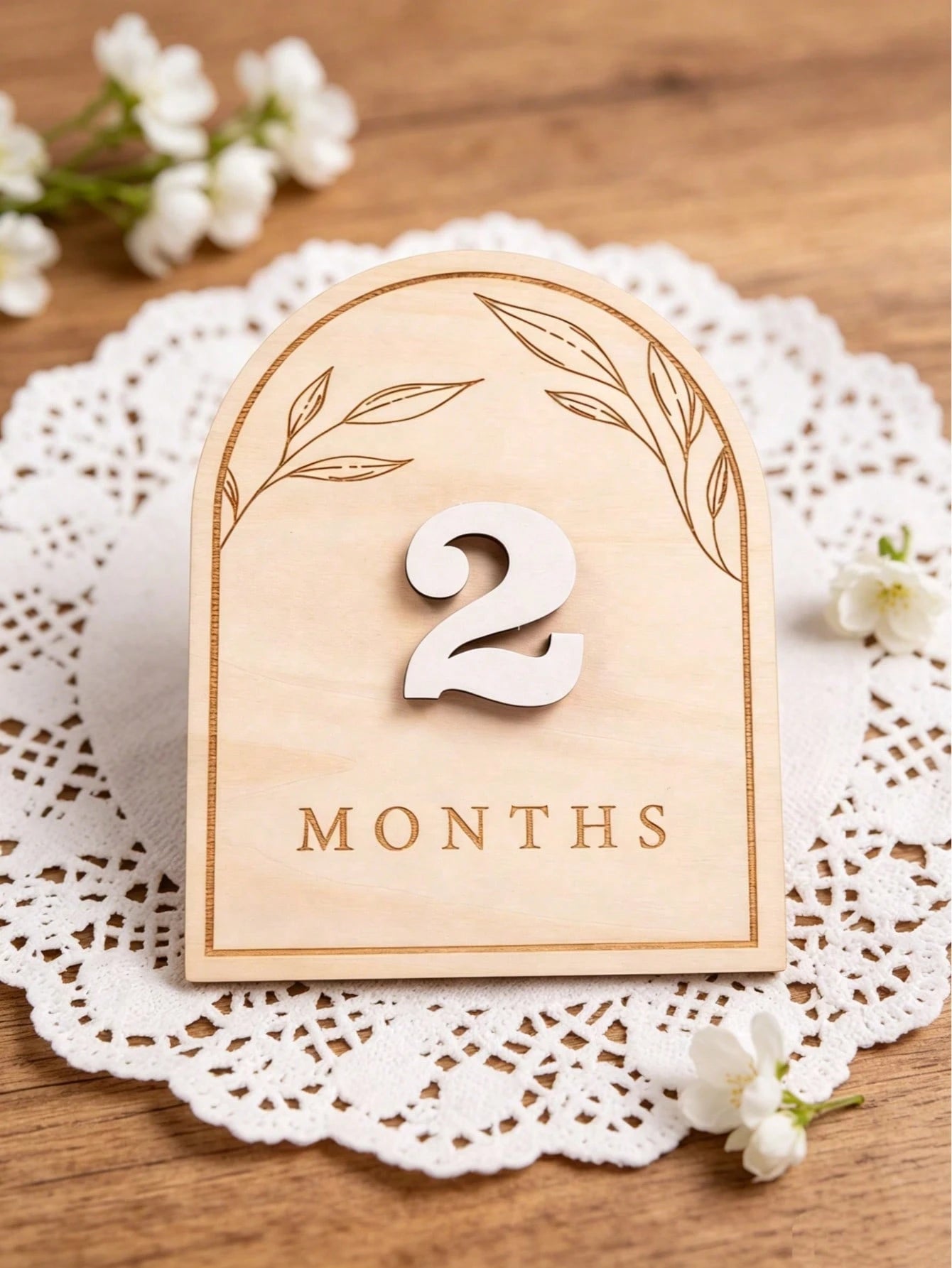 Wooden Double-Sided Milestone Sign Set, Interchangeable Milestone Card Set, Double-Sided Baby Milestone Birth Announcement Board, Baby Monthly Growth Record Markers, Newborn 1-12 Months Photo Props, N