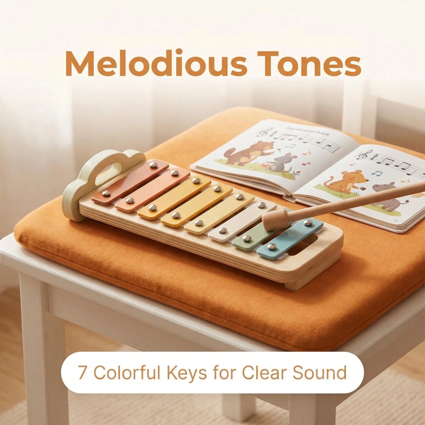 Wooden Xylophone Toy, Perfect Birthday/Christmas Gift For Kids, Musical Instrument With Mallet, Educational Sensory Toy For Toddlers