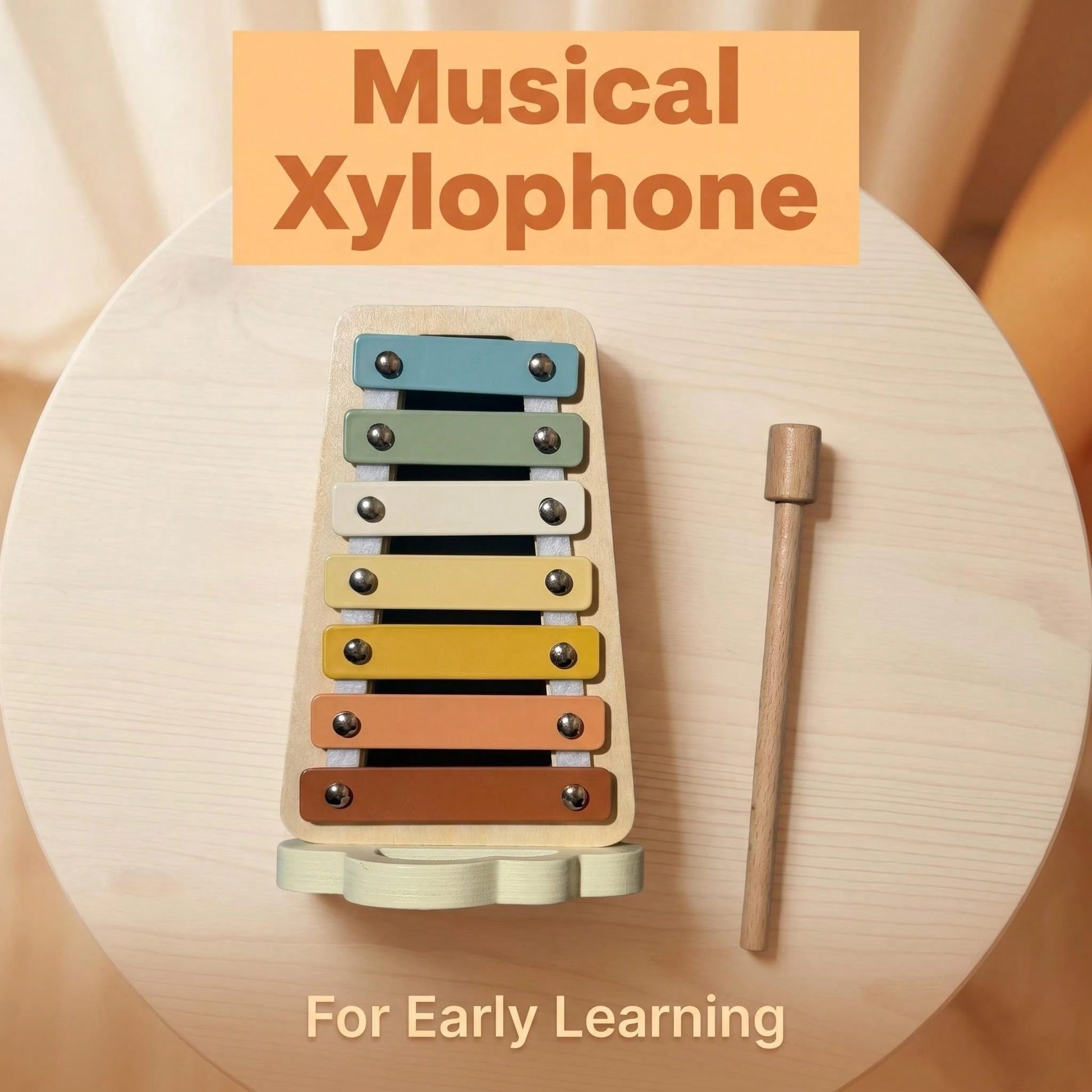Wooden Xylophone Toy, Perfect Birthday/Christmas Gift For Kids, Musical Instrument With Mallet, Educational Sensory Toy For Toddlers