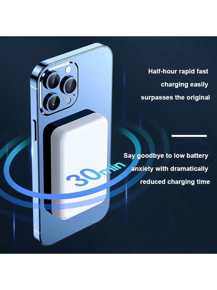 XBJ 5000/10000mAh Magnetic Wireless Power Bank, 22.5W Fast Charging Portable Magnetic Phone Charger, Mini Compact External Battery Pack Compatible With IPhone & Android Smartphones, Portable Emergency