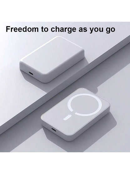 XBJ 5000/10000mAh Magnetic Wireless Power Bank, 22.5W Fast Charging Portable Magnetic Phone Charger, Mini Compact External Battery Pack Compatible With IPhone & Android Smartphones, Portable Emergency