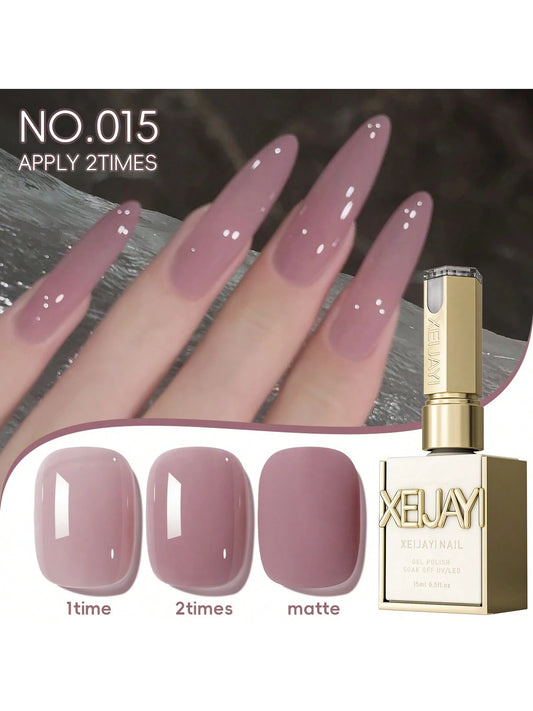 XEIJAYI 1PC 15ML Icy Purple Vibrant Gel Nail Polish- Long-Lasting, Chip-Resistant, Soak-Off, UV Gel For Nail Art Decoration, No Harsh Chemicals, Gentle On Nails For Valentine's Day Gift