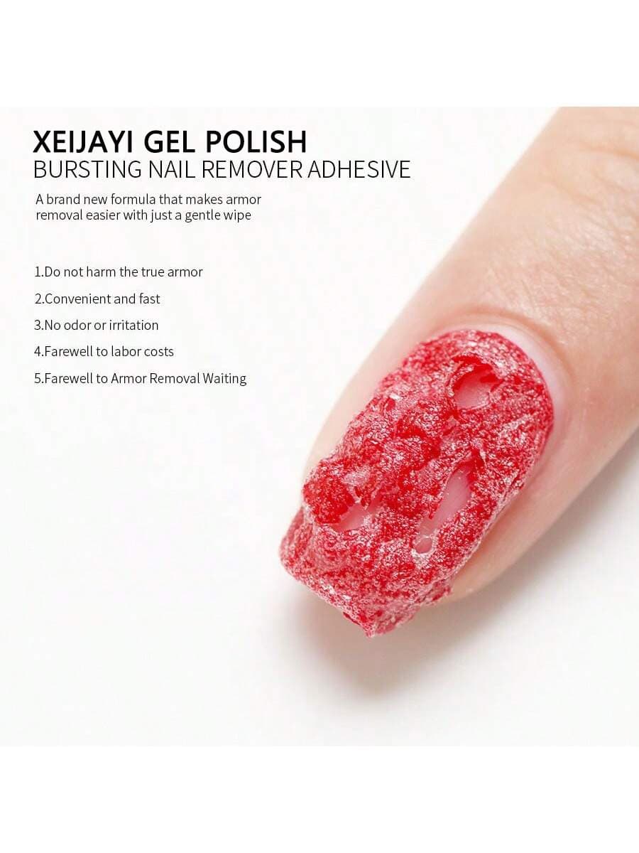 XEIJAYI Nail Polish Remover Gel, Quick-Dissolving Nail Polish Remover, Non-Damaging Nail Polish Remover, Nail Polish Remover Set With Steel Pusher And Nail File