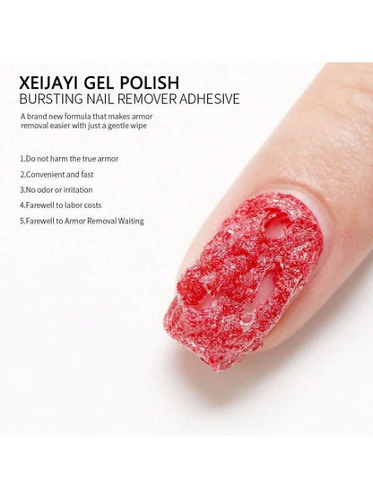 XEIJAYI Nail Polish Remover Gel, Quick-Dissolving Nail Polish Remover, Non-Damaging Nail Polish Remover, Nail Polish Remover Set With Steel Pusher And Nail File