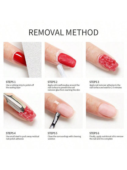 XEIJAYI Nail Polish Remover Gel, Quick-Dissolving Nail Polish Remover, Non-Damaging Nail Polish Remover, Nail Polish Remover Set With Steel Pusher And Nail File