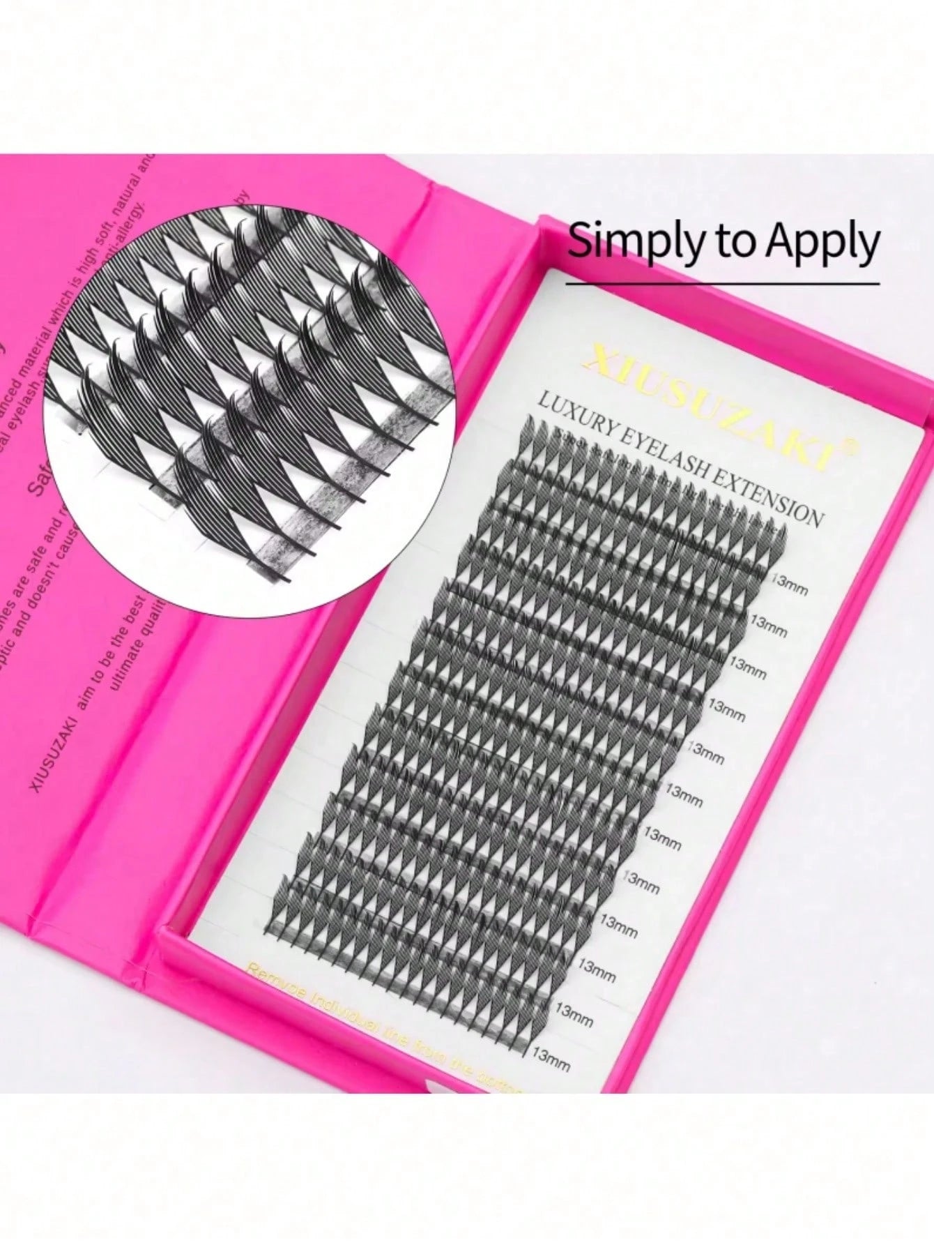 XIUSUZAKI 12-Row Manga Pointed Automatic Fan Pre-Made Grafting Eyelashes, Single-Strand Dense False Eyelashes For Cosplay