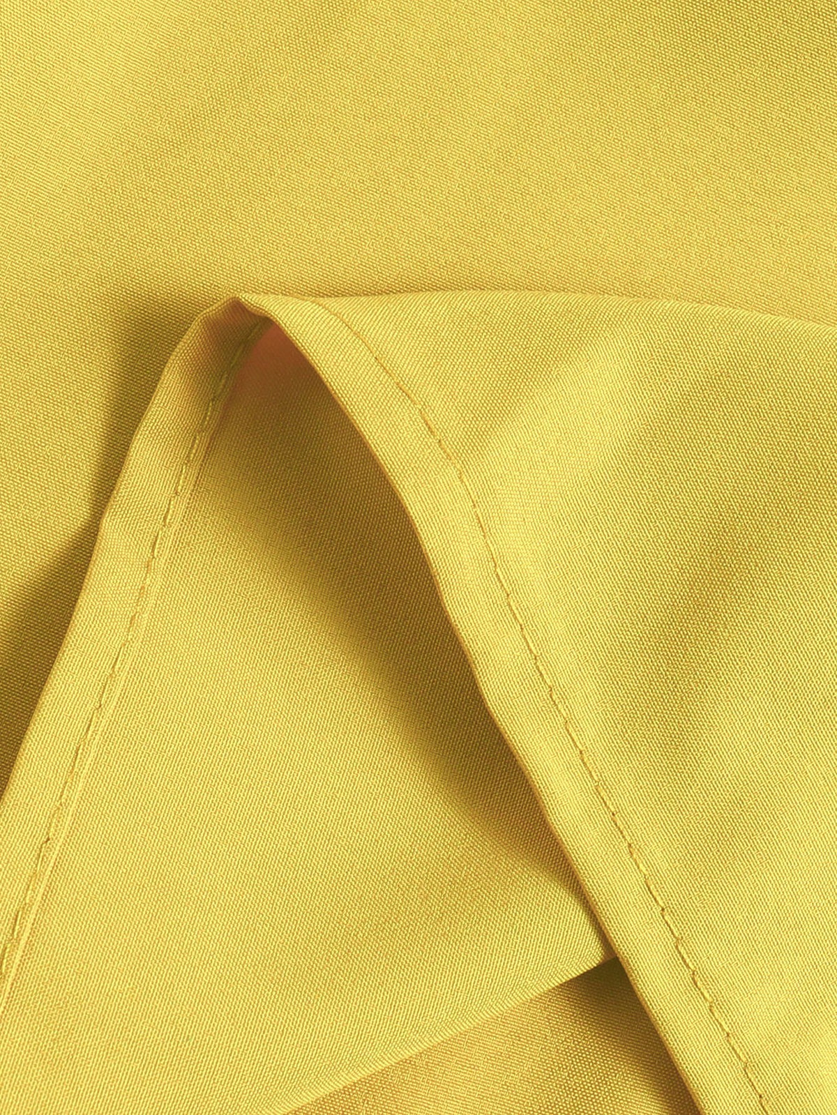 Yellow Pleated Elastic Waist Vacation Skirt Spring