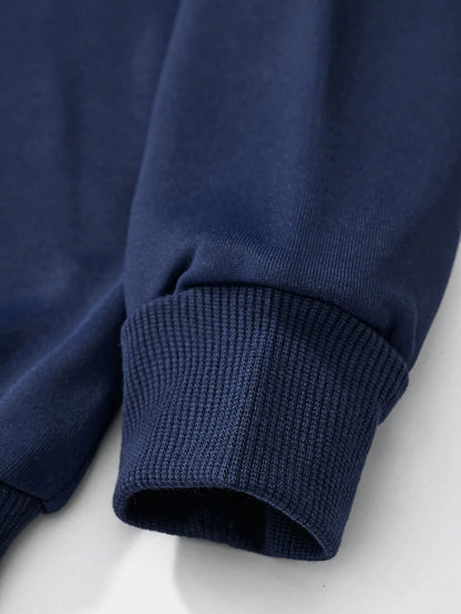 Young Boy Long Sleeve Sweatshirt, All-Match Solid Color Versatile Top, Design For Autumn And Winter