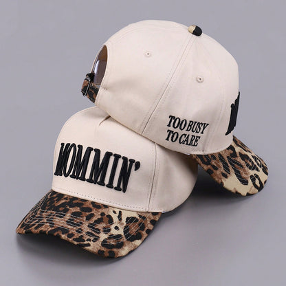 ZHUGLO Mommin Trucker Hat For Women Embroidered Mom Baseball Cap Adjustable Canvas Vintage Hat For Casual Wear