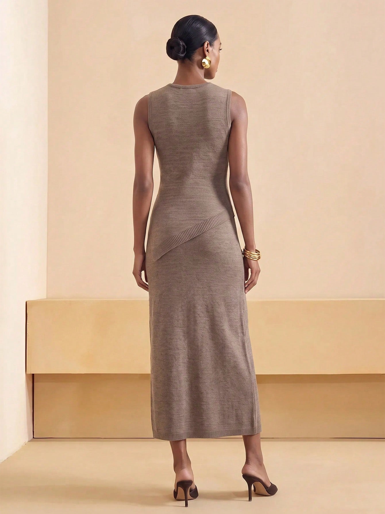 Zivah Early Autumn New Arrival Women's Country Style Casual Versatile Outfit, Elegant Party Holiday Commute Brunch Airport Office Wear, Round Neck Short Sleeve Sheer Long Asymmetrical Hem Sweater Top