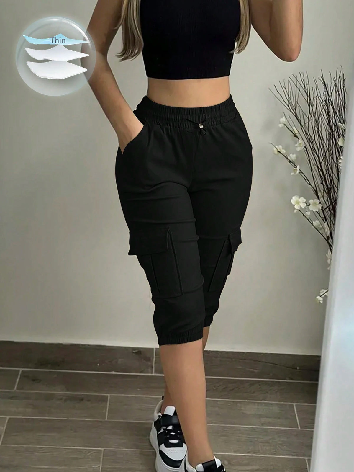Zolique Ladies' Solid Color Simple Daily Casual Pants