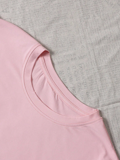 ZZG Es Trus Summer Women's "SPRITZ" Cocktail Letter Pattern Print Street Y2k Clothing Pink Top Round Neck Plus Size Short Sleeved T-Shirt Casual